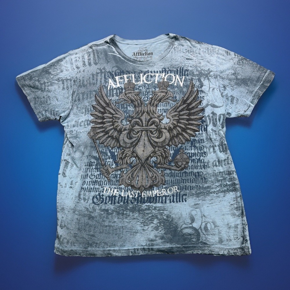 Affliction Tee Y2k Signature Series Fedor Emelianenko Xl Grunge Mma Thrashed